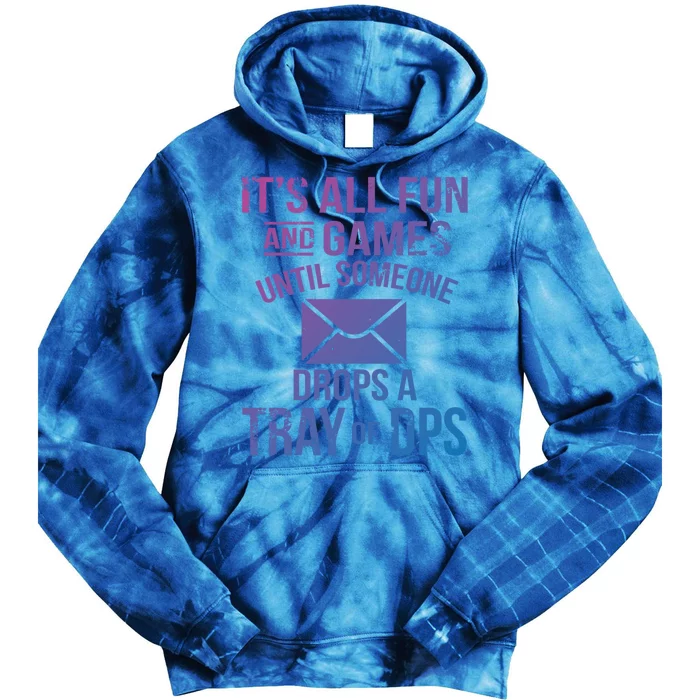 Funny Fun And Games Proud Postal Worker Meaningful Gift Tie Dye Hoodie