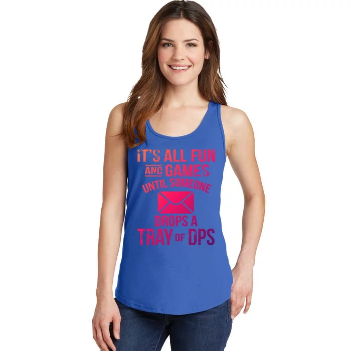 Funny Fun And Games Proud Postal Worker Meaningful Gift Ladies Essential Tank