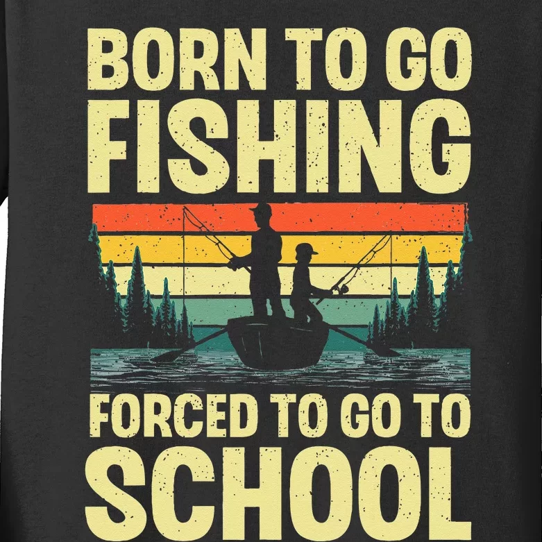 Funny Fishing Art For Men Women Kids Fishing Fish Fisherman Kids Long Sleeve Shirt