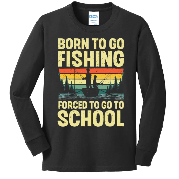 Funny Fishing Art For Men Women Kids Fishing Fish Fisherman Kids Long Sleeve Shirt