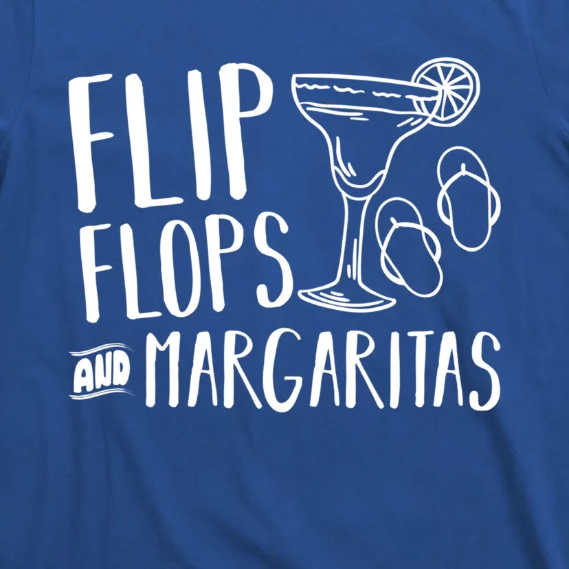 Flip Flops And Margaritas Funny Beach Summer Vacation Cool Gift T-Shirt