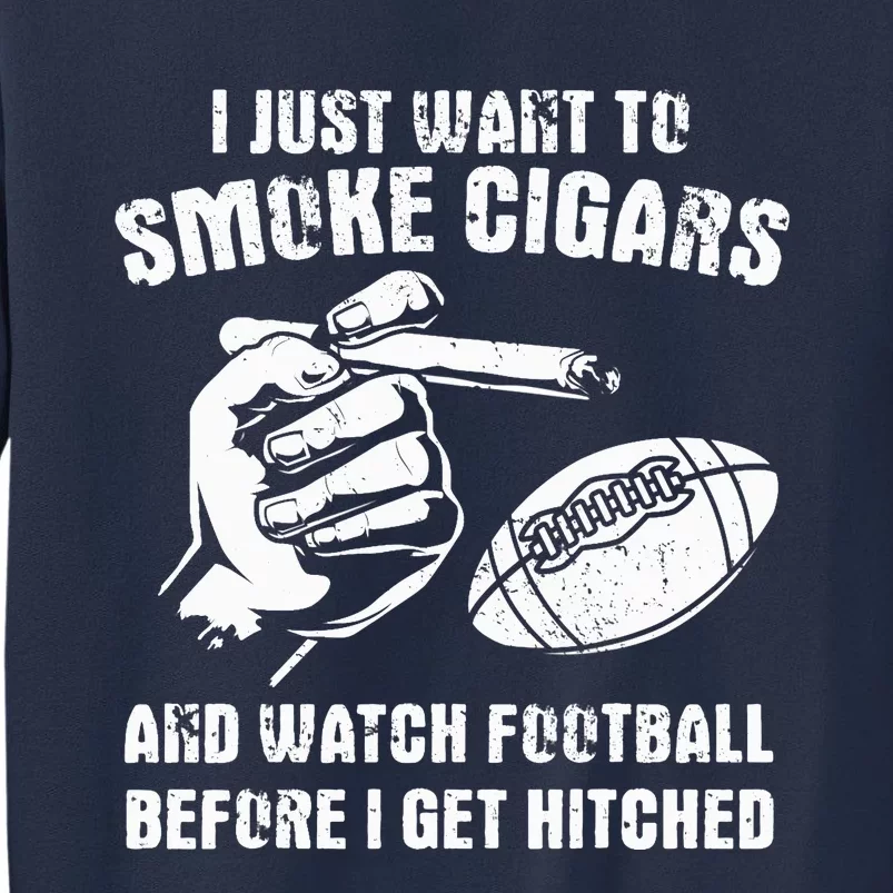 Funny Football And Cigars Bachelor Party Cigar Smoker Design Sweatshirt