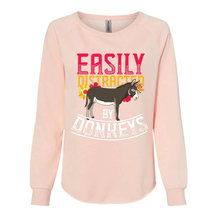 Funny Farm Animal Lover Gift Donkey Womens California Wash Sweatshirt