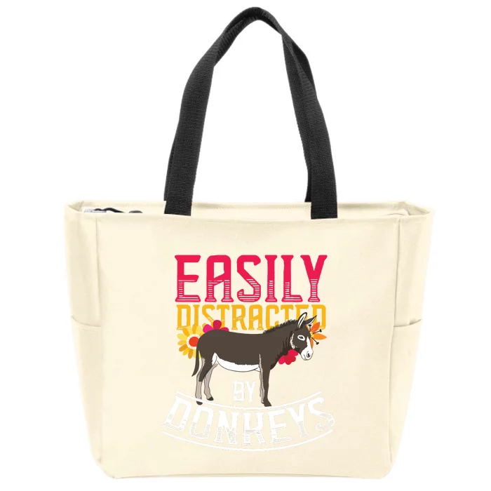 Funny Farm Animal Lover Gift Donkey Zip Tote Bag