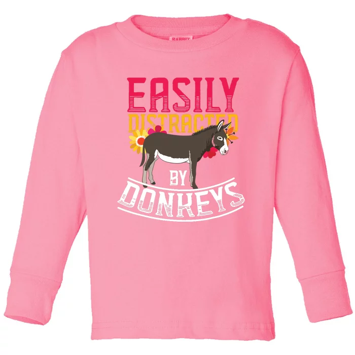 Funny Farm Animal Lover Gift Donkey Toddler Long Sleeve Shirt