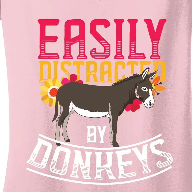 Funny Farm Animal Lover Gift Donkey Women's V-Neck T-Shirt