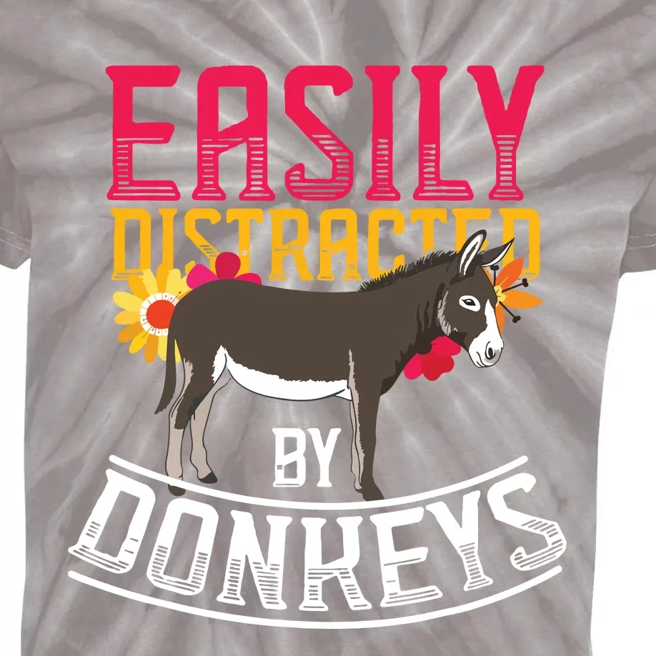 Funny Farm Animal Lover Gift Donkey Kids Tie-Dye T-Shirt