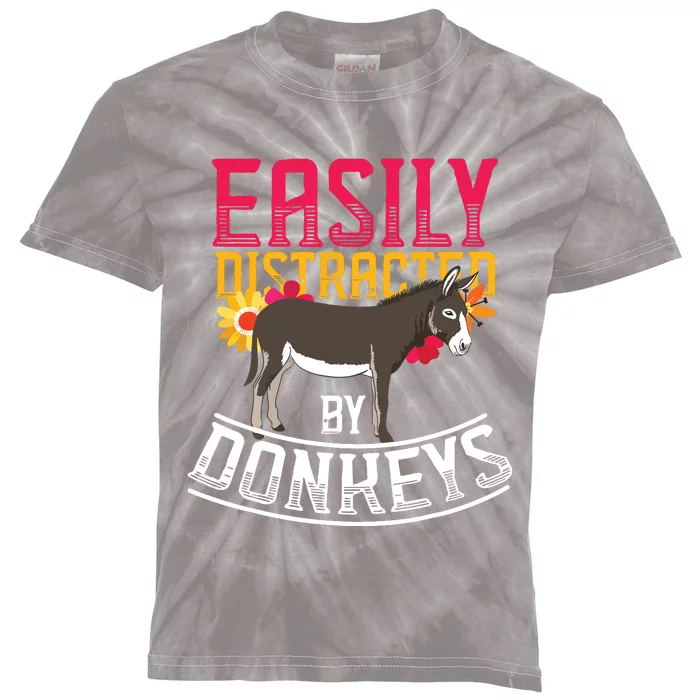 Funny Farm Animal Lover Gift Donkey Kids Tie-Dye T-Shirt