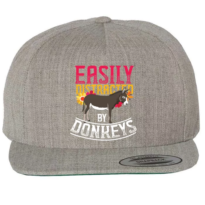 Funny Farm Animal Lover Gift Donkey Wool Snapback Cap