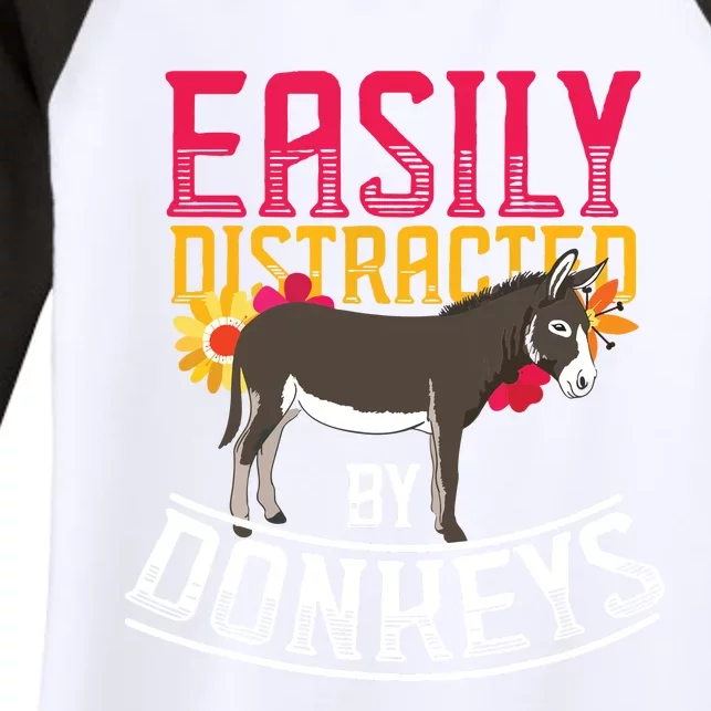 Funny Farm Animal Lover Gift Donkey Women's Tri-Blend 3/4-Sleeve Raglan Shirt