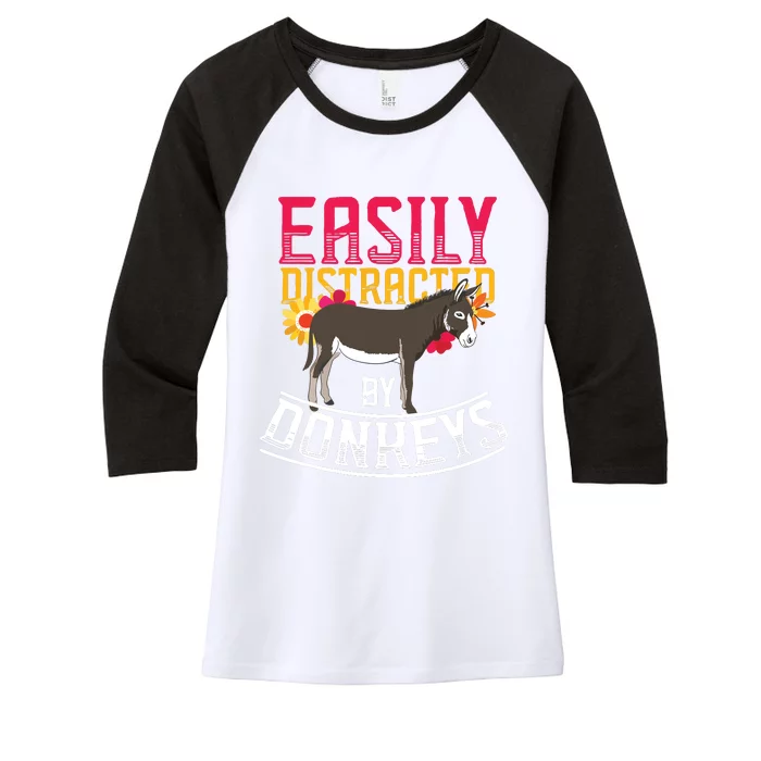 Funny Farm Animal Lover Gift Donkey Women's Tri-Blend 3/4-Sleeve Raglan Shirt