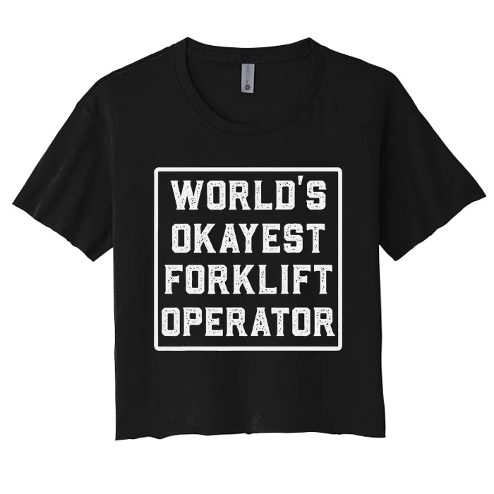 Funny Forklift Art For Women Certified Forklift Drivers Women's Crop Top Tee