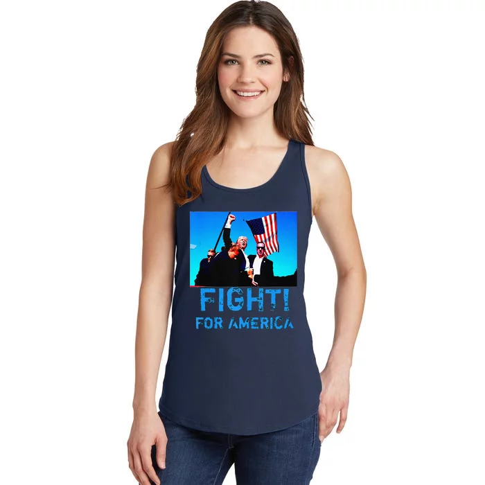 Fight For America Fight For Trump Ladies Essential Tank