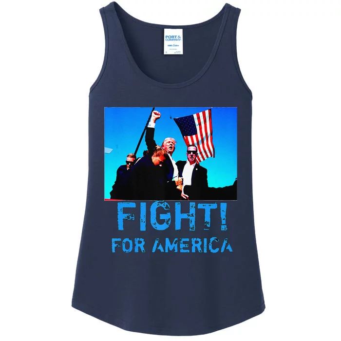 Fight For America Fight For Trump Ladies Essential Tank