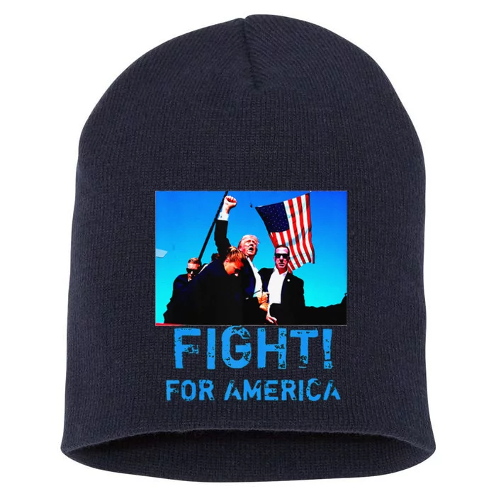 Fight For America Fight For Trump Short Acrylic Beanie