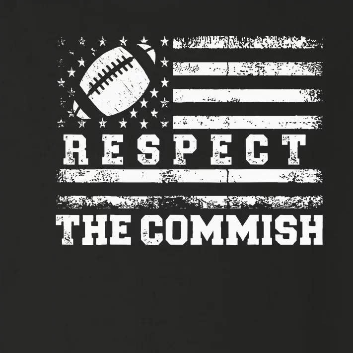 Fantasy Football American Commissioner Respect The Commish Toddler Long Sleeve Shirt