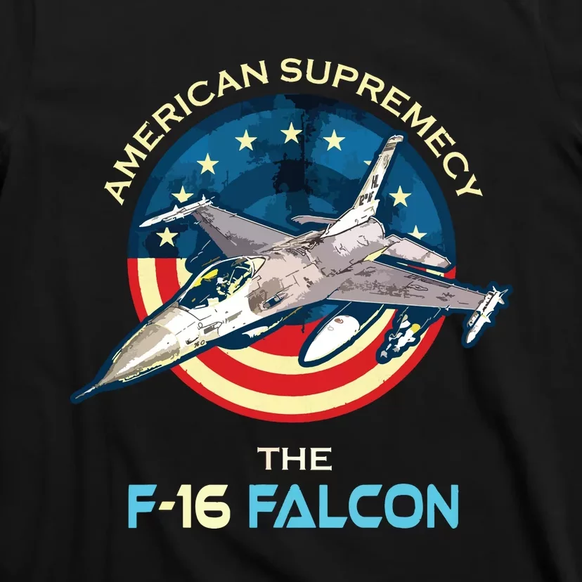 F16 Falcon American Patriotic Fighter Jet 4th Of July Flag T-Shirt