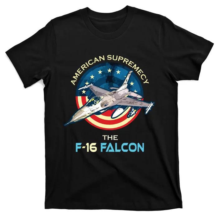 F16 Falcon American Patriotic Fighter Jet 4th Of July Flag T-Shirt