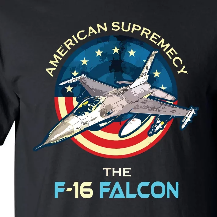 F16 Falcon American Patriotic Fighter Jet 4th Of July Flag Tall T-Shirt