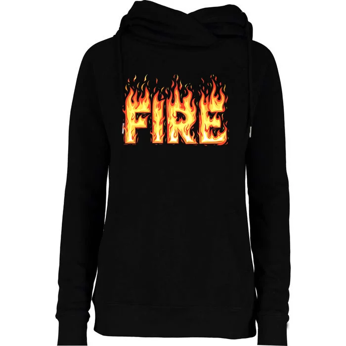 Fire Flame Adult Fire And Ice Costume Womens Funnel Neck Pullover Hood