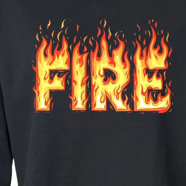 Fire Flame Adult Fire And Ice Costume Cropped Pullover Crew