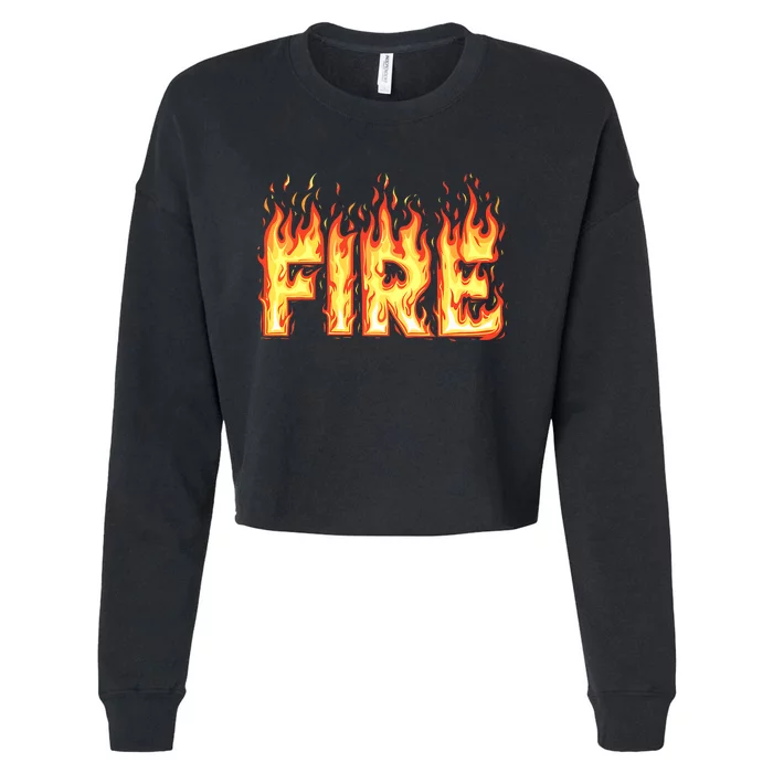 Fire Flame Adult Fire And Ice Costume Cropped Pullover Crew