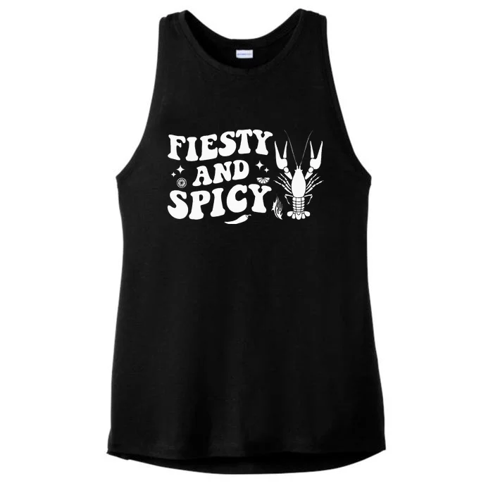 Funny Feisty And Spicy Crawfish Boil Festival Party Lobster Ladies Tri-Blend Wicking Tank