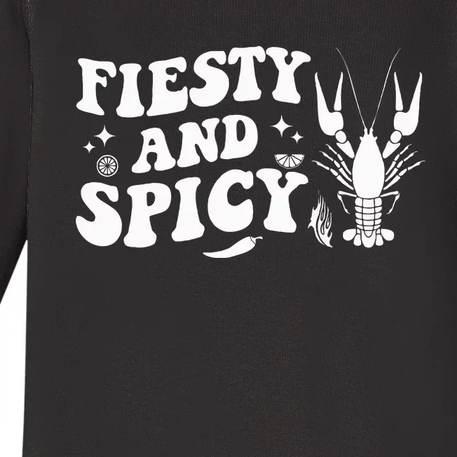 Funny Feisty And Spicy Crawfish Boil Festival Party Lobster Baby Long Sleeve Bodysuit