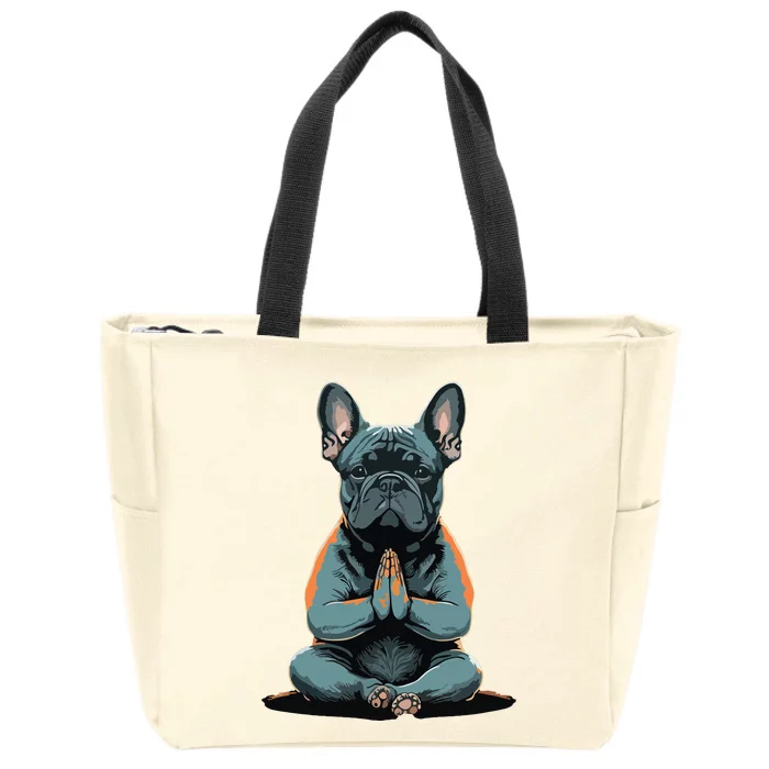 Funny French Bulldog Frenchie Yoga Zip Tote Bag