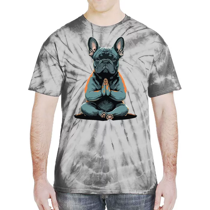 Funny French Bulldog Frenchie Yoga Tie-Dye T-Shirt