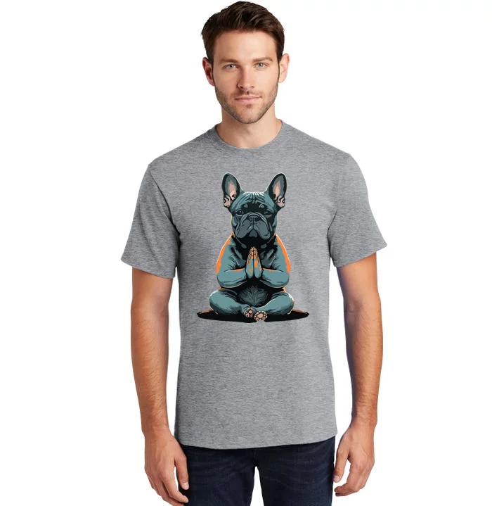 Funny French Bulldog Frenchie Yoga Tall T-Shirt