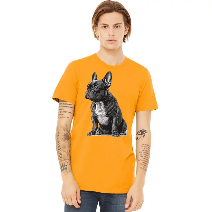 Funny French Bulldog Frenchie Black And White Premium T-Shirt