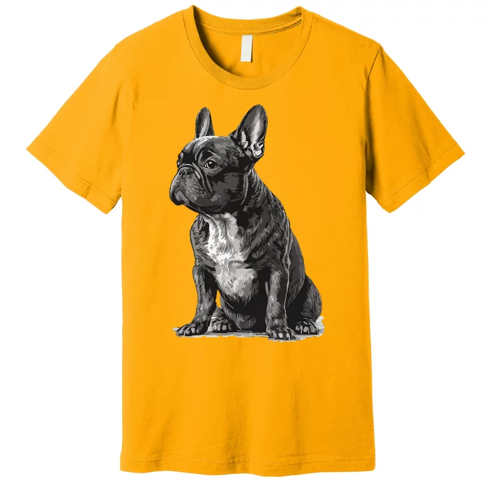 Funny French Bulldog Frenchie Black And White Premium T-Shirt