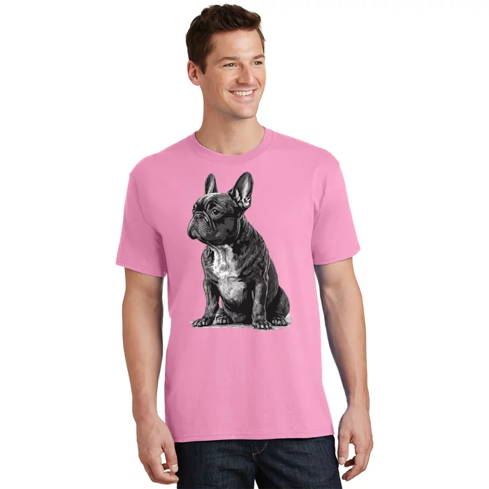 Funny French Bulldog Frenchie Black And White T-Shirt