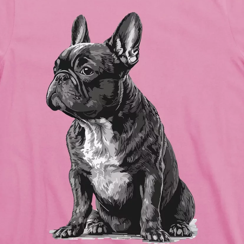 Funny French Bulldog Frenchie Black And White T-Shirt