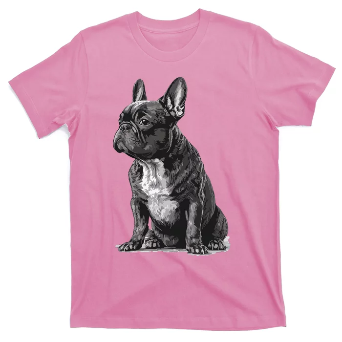 Funny French Bulldog Frenchie Black And White T-Shirt