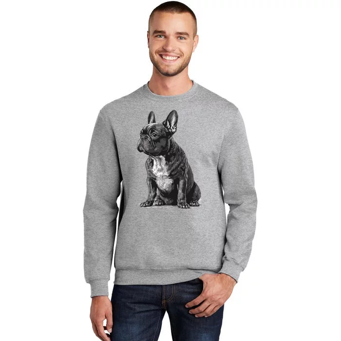 Funny French Bulldog Frenchie Black And White Tall Sweatshirt