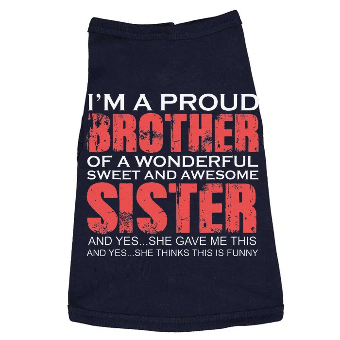 Funny For Brother Of The Great Sister Birthday Clothingx Doggie Tank