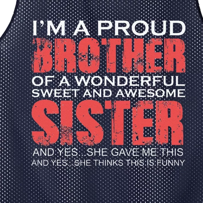 Funny For Brother Of The Great Sister Birthday Clothingx Mesh Reversible Basketball Jersey Tank