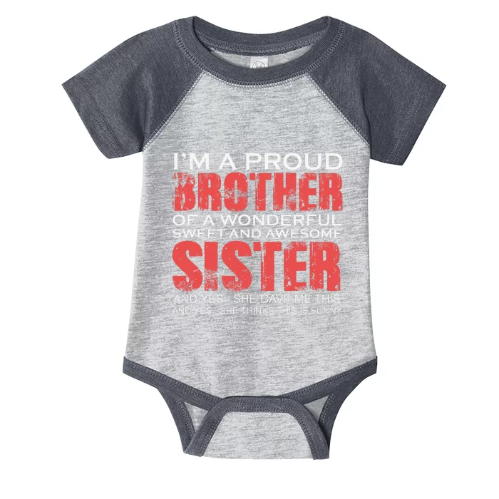 Funny For Brother Of The Great Sister Birthday Clothingx Infant Baby Jersey Bodysuit