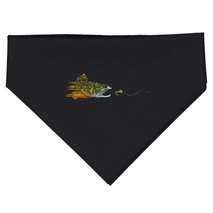 Fly Fishing Brook Trout Dry Fly Tying Fisherman USA-Made Doggie Bandana