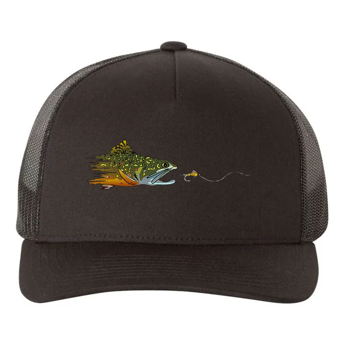 Fly Fishing Brook Trout Dry Fly Tying Fisherman Yupoong Adult 5-Panel Trucker Hat