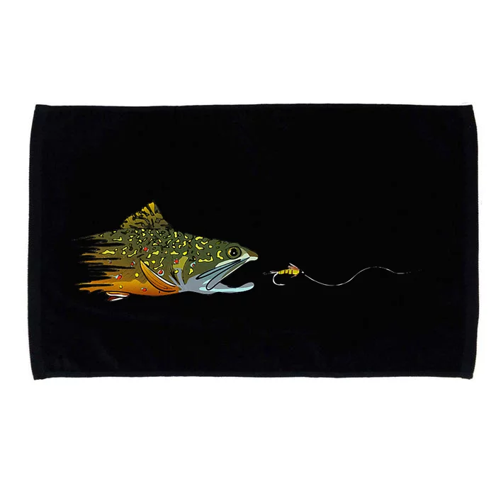 Fly Fishing Brook Trout Dry Fly Tying Fisherman Microfiber Hand Towel