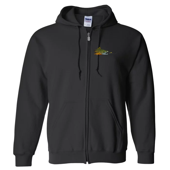 Fly Fishing Brook Trout Dry Fly Tying Fisherman Full Zip Hoodie