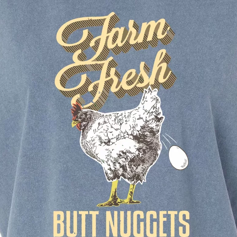 Farm Fresh Butt Nuggets Funny Chicken Farmer Chicken Gifts Garment-Dyed Women's Muscle Tee