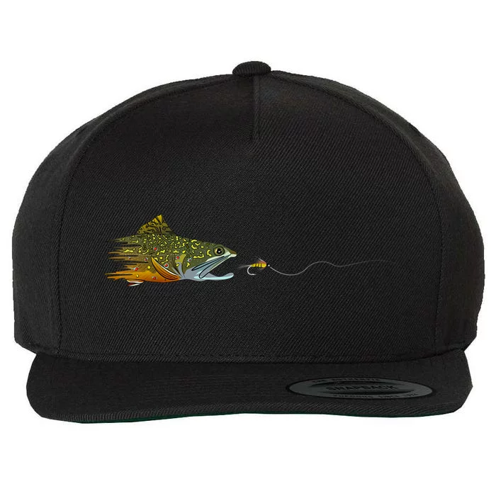 Fly Fishing Brook Trout Dry Fly Tying Fisherman Wool Snapback Cap