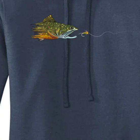 Fly Fishing Brook Trout Dry Fly Tying Fisherman Women's Pullover Hoodie