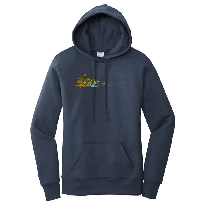 Fly Fishing Brook Trout Dry Fly Tying Fisherman Women's Pullover Hoodie