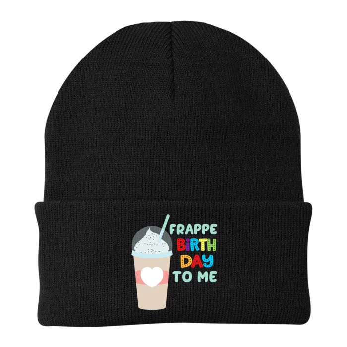 Funny Frappe Birthday To Me Joke Saying For Coffee Lovers Knit Cap Winter Beanie