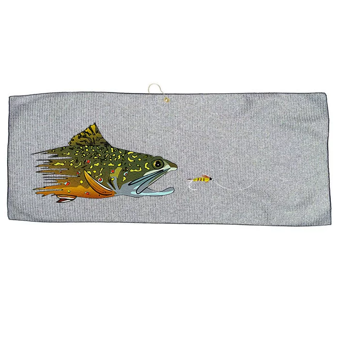 Fly Fishing Brook Trout Dry Fly Tying Fisherman Large Microfiber Waffle Golf Towel